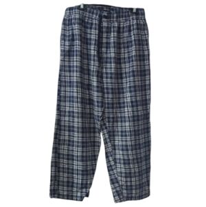 Men’s Blue Plaid Lounge / Casual Pants – Size XL | 100% Cotton